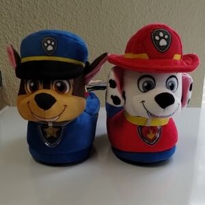 Paw Patrol Plush Slippers - Blue and Red